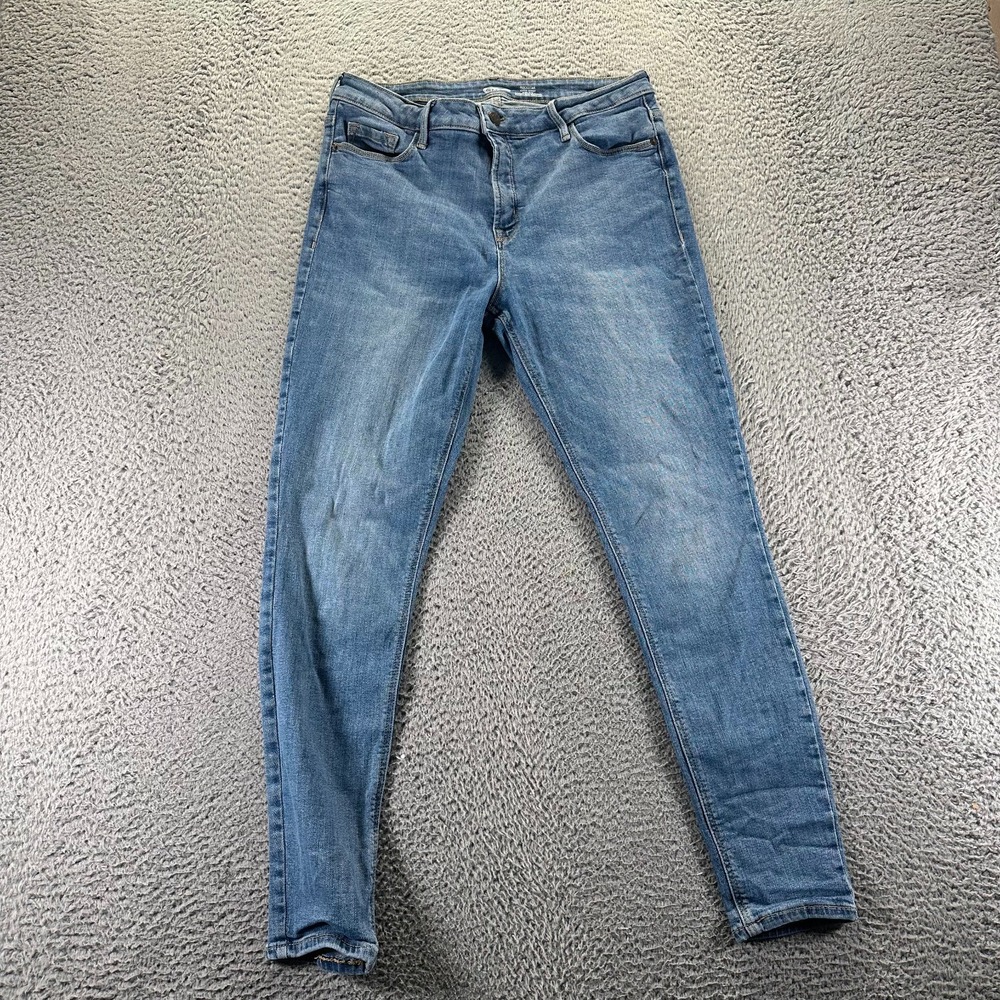 Old Navy Rockstar Jeans Womens 12‎ Blue Denim Skinny Leg Stretch Faded High Rise